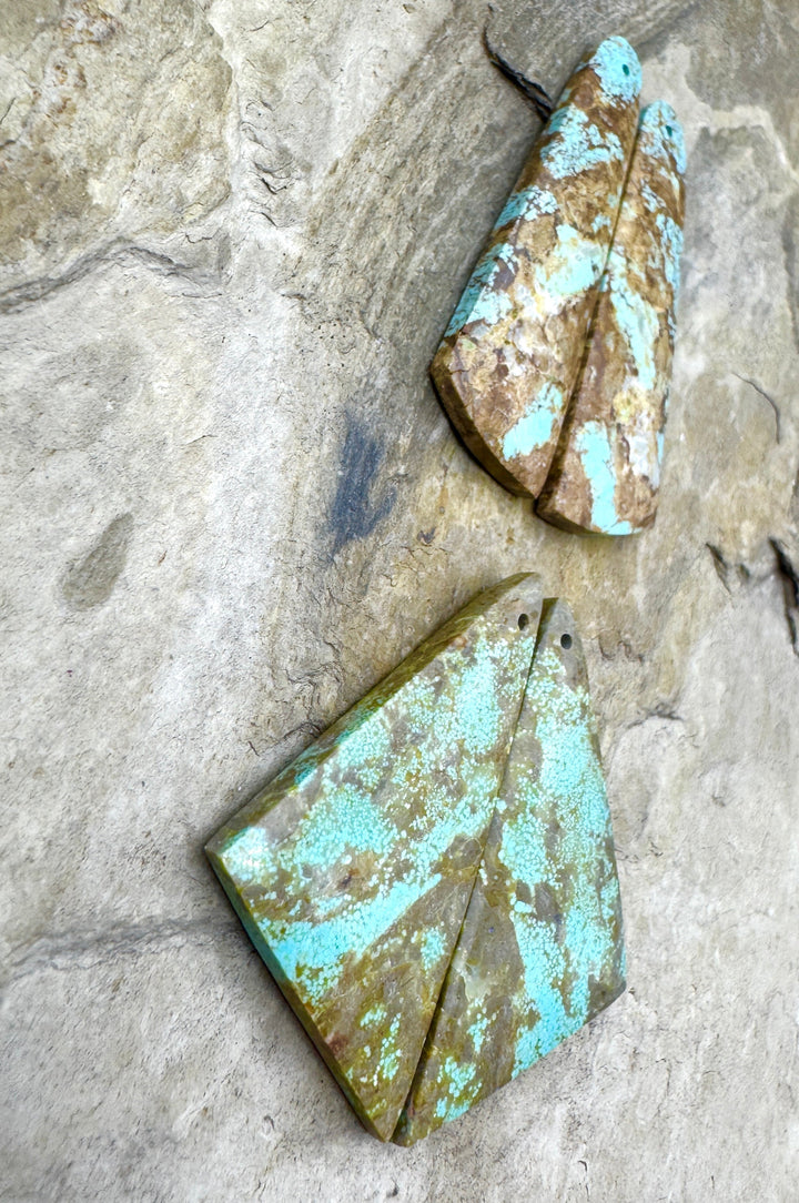 RARE Number 8 Turquoise (Nevada) Matching Earring Slab Bead