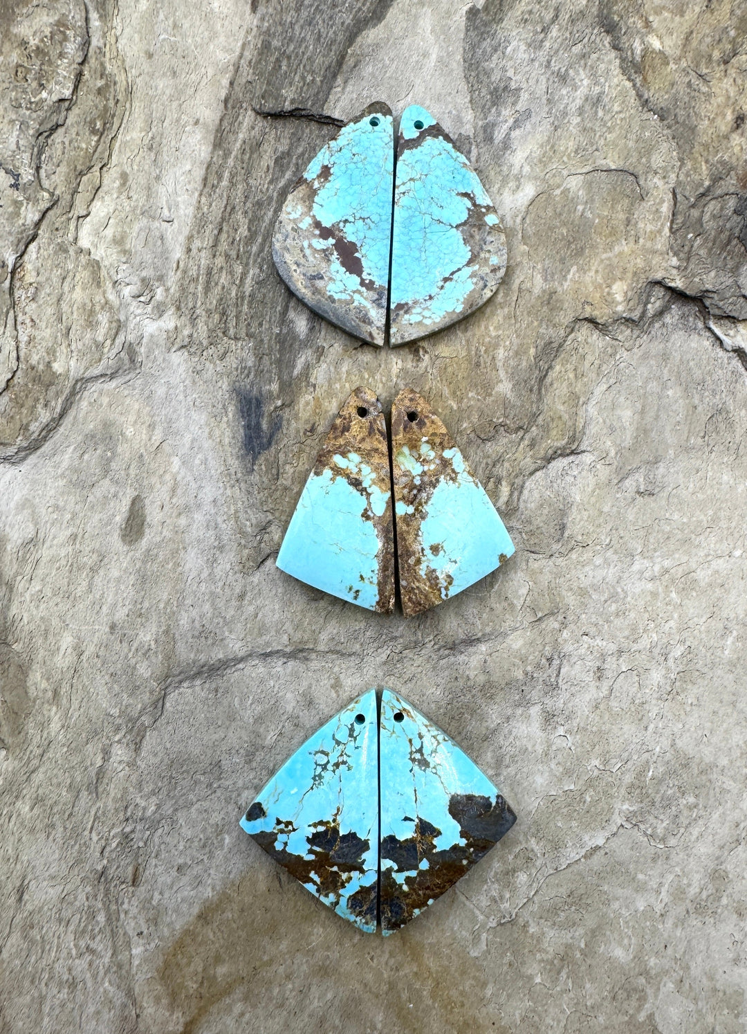 RARE Number 8 Turquoise (Nevada) Matching Earring Slab Bead