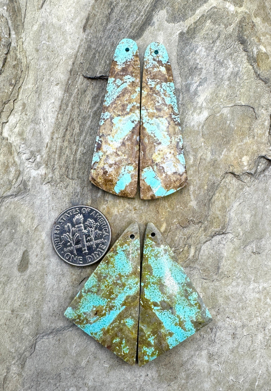 RARE Number 8 Turquoise (Nevada) Matching Earring Slab Bead