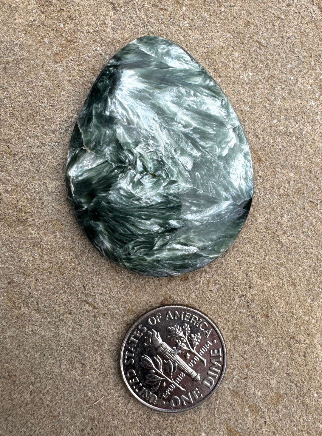 RARE Seraphinite (Russia) Cabochon 31x40mm - Seraphanite