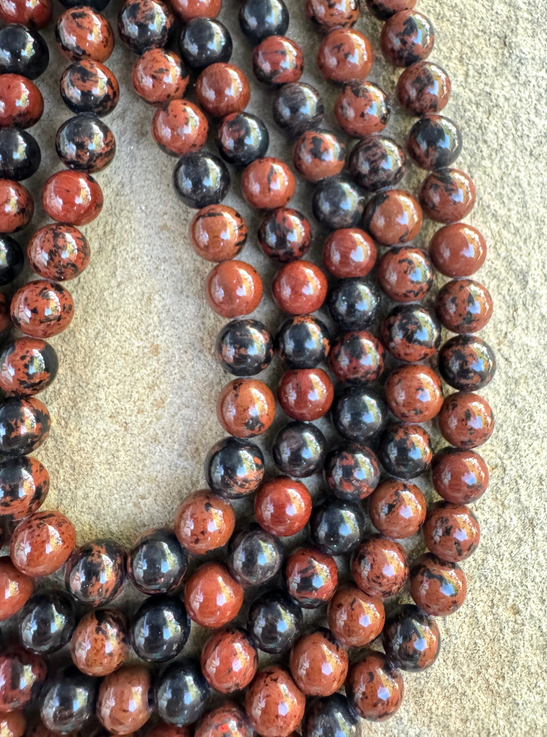 Red Jasper 8mm Round Beads 16 Inch Strand - Frog Skin Jasper