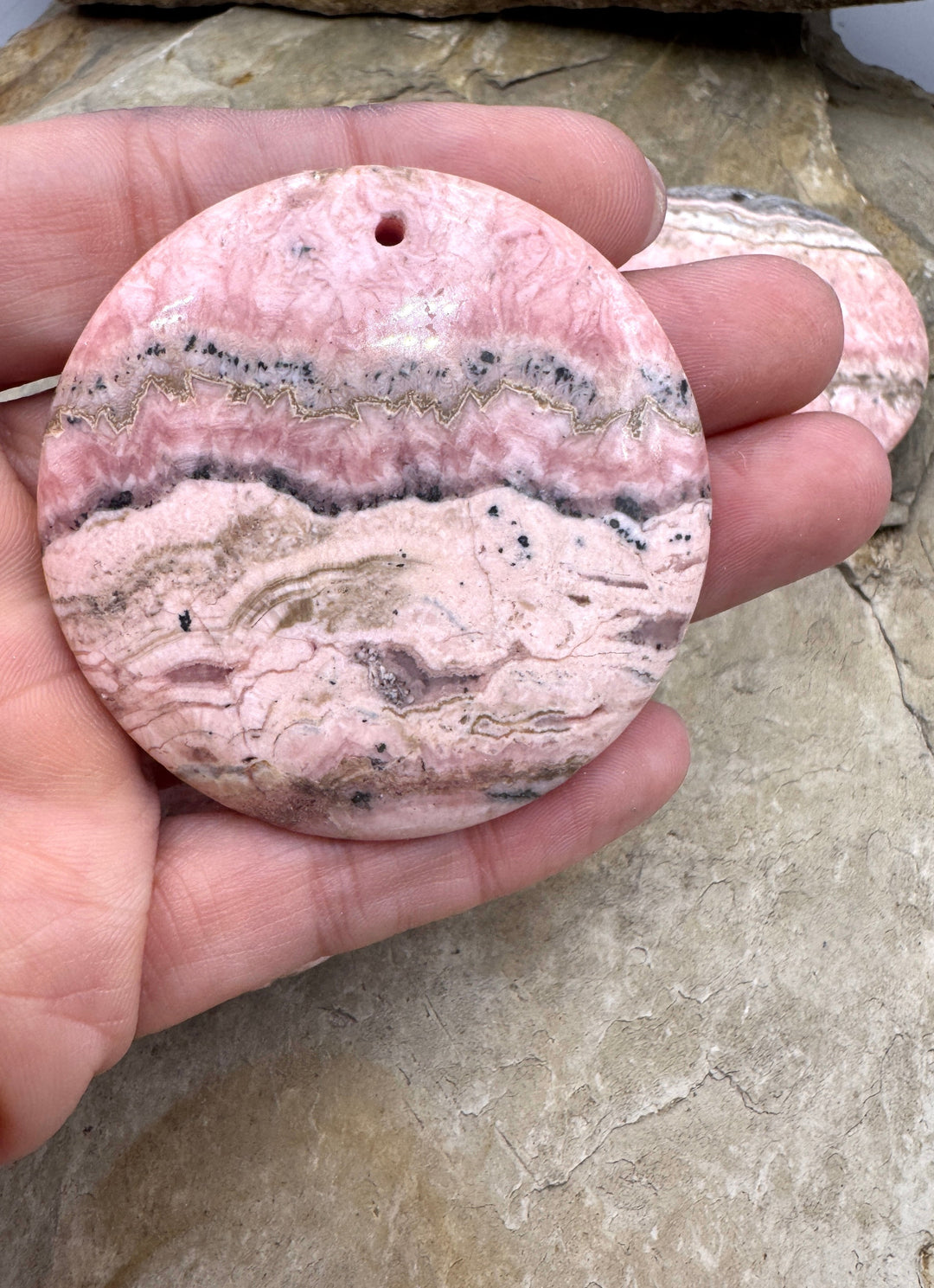 Rhodochrosite BIG Round Focal Pendant Bead 60mm Select