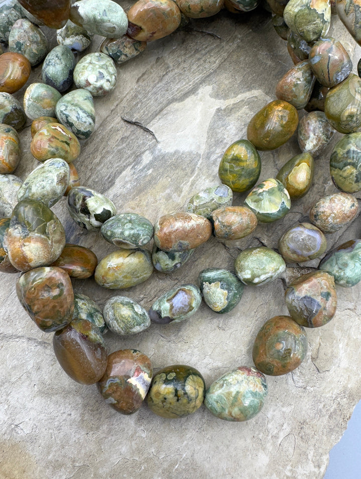 Rhyolite 12-20mm Nugget Bead Strand 16 inch Strand