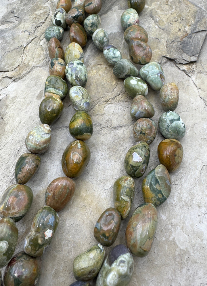 Rhyolite 12-20mm Nugget Bead Strand 16 inch Strand