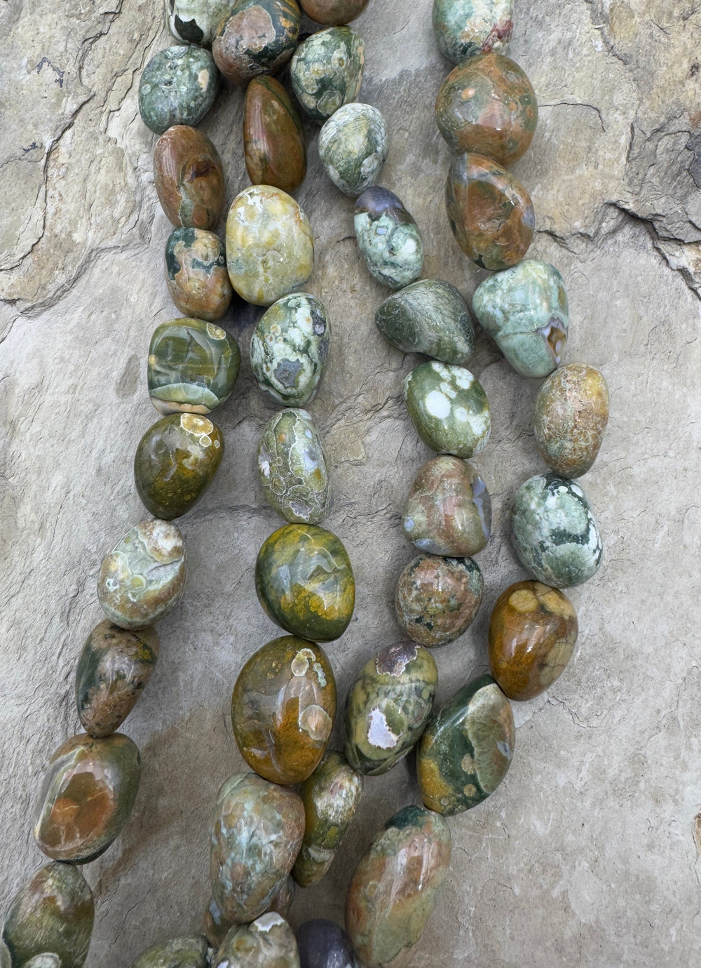 Rhyolite 12-20mm Nugget Bead Strand 16 inch Strand