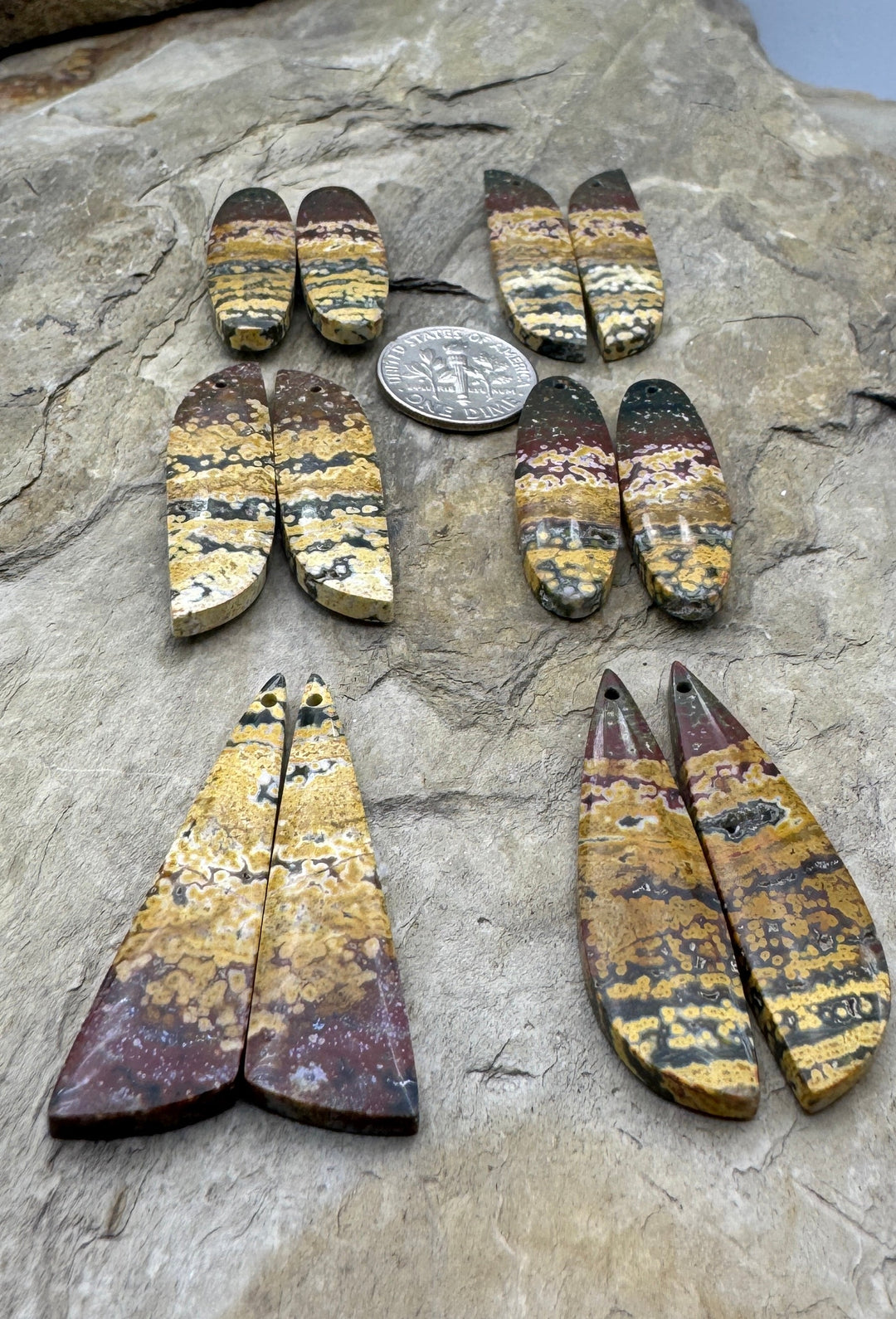 River Jasper Matching Earring Bead Slab Pairs Various