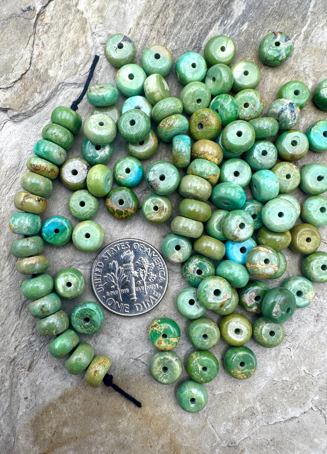 Royston Turquoise (NV) 4x7mm Rondelle Beads Package of 5