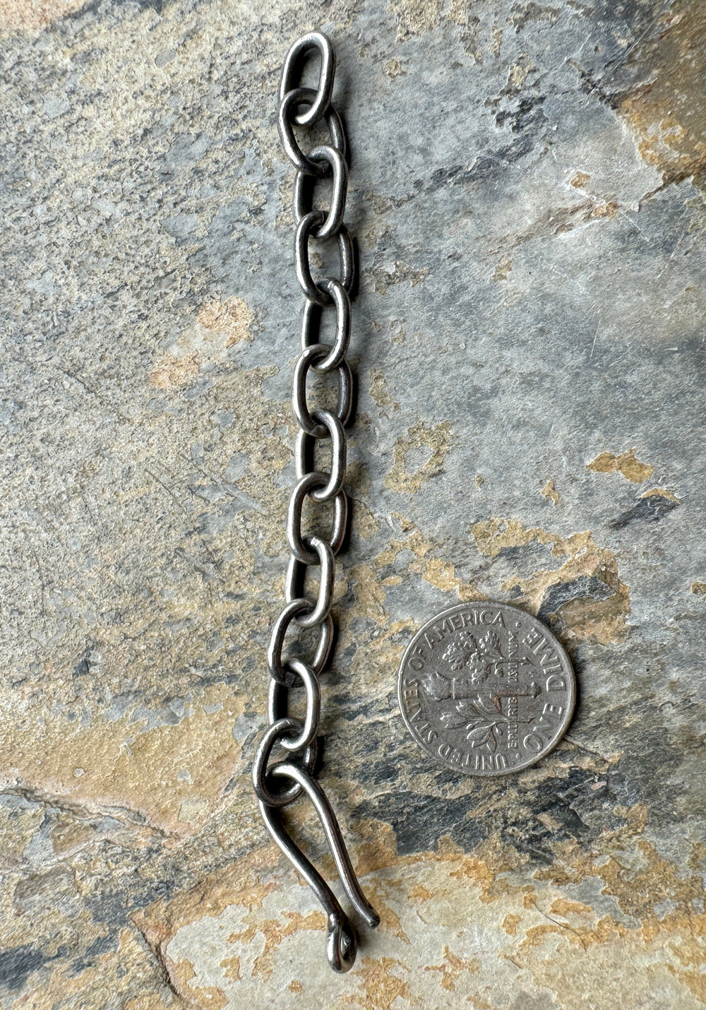 Sterling Silver Heavy Hook and Chain Clasp and Extension