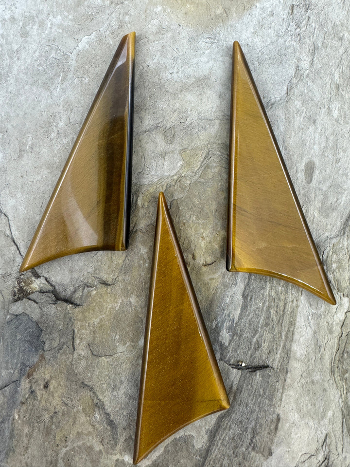 Tiger Eye Big Triangle Cabochon 25x79mm - Tiger Eye