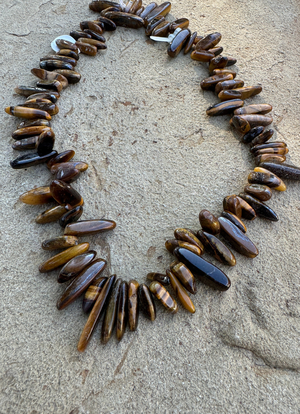 Tiger Eye Stick Beads 13-25mm 16 inch strand - Tiger Eye