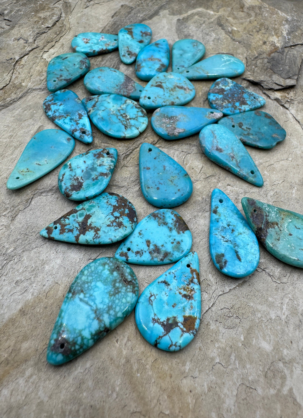 Turquoise Teardrop Large Tab Beads 13x20-18x28mm Package