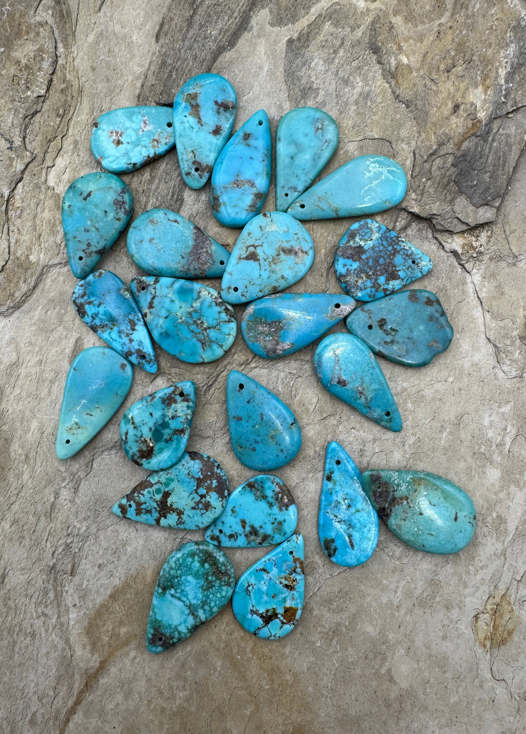 Turquoise Teardrop Large Tab Beads 13x20-18x28mm Package