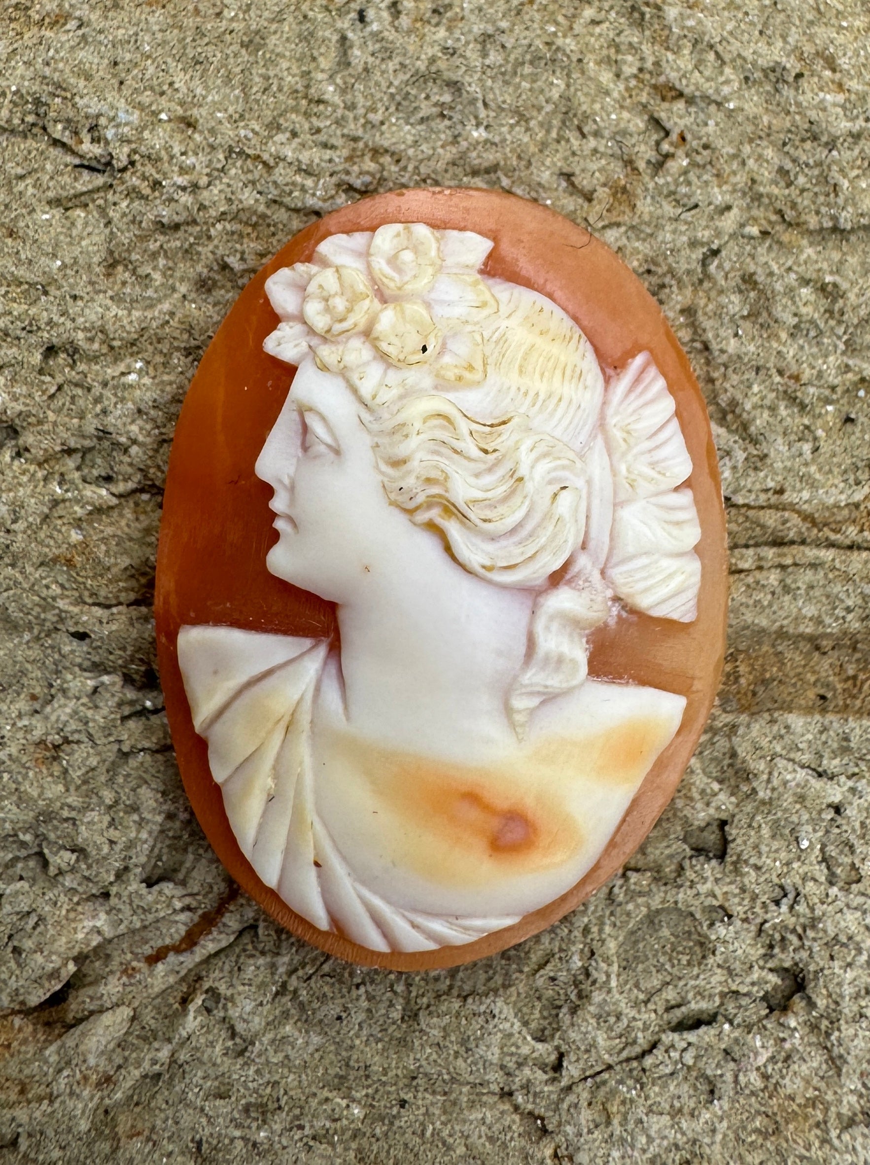 Factory Vtg Carved Shell Cameo Lot