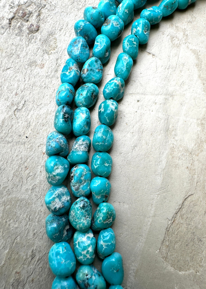 White Water Turquoise (Mexico) 4-8mm Nugget Beads 16 inch