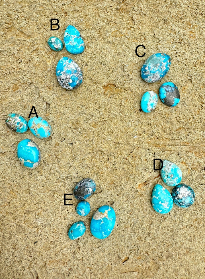 White Water Turquoise (Mexico) Mini Cabochon Sets Choose